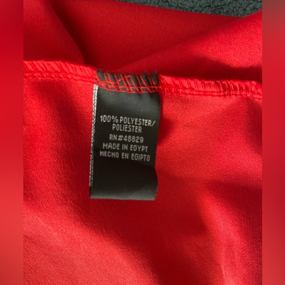 NWT Blouse Tiered Sleeve Tie Front Peplum- Red  Pit to pit 24 inches. 🌹🌹 - Picture 6 of 7